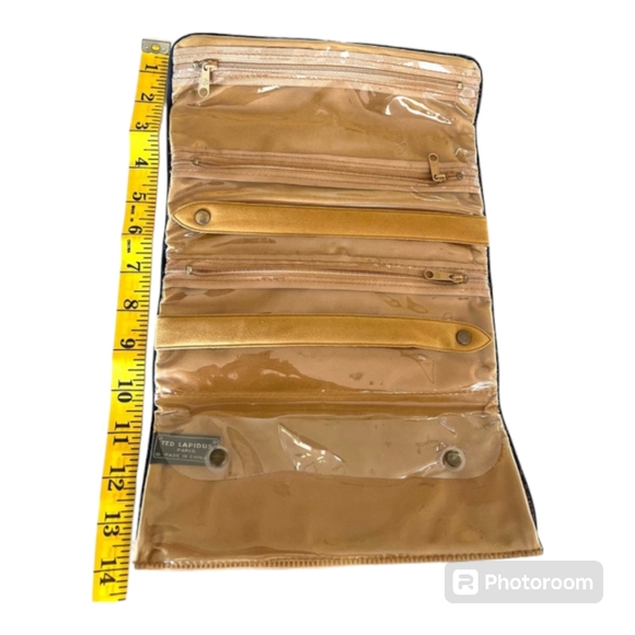 TED LAPIDUS BLUE FLORAL TRAVEL COSMETIC & JEWELRY ORGANIZER WALLET EUC - Picture 9 of 15